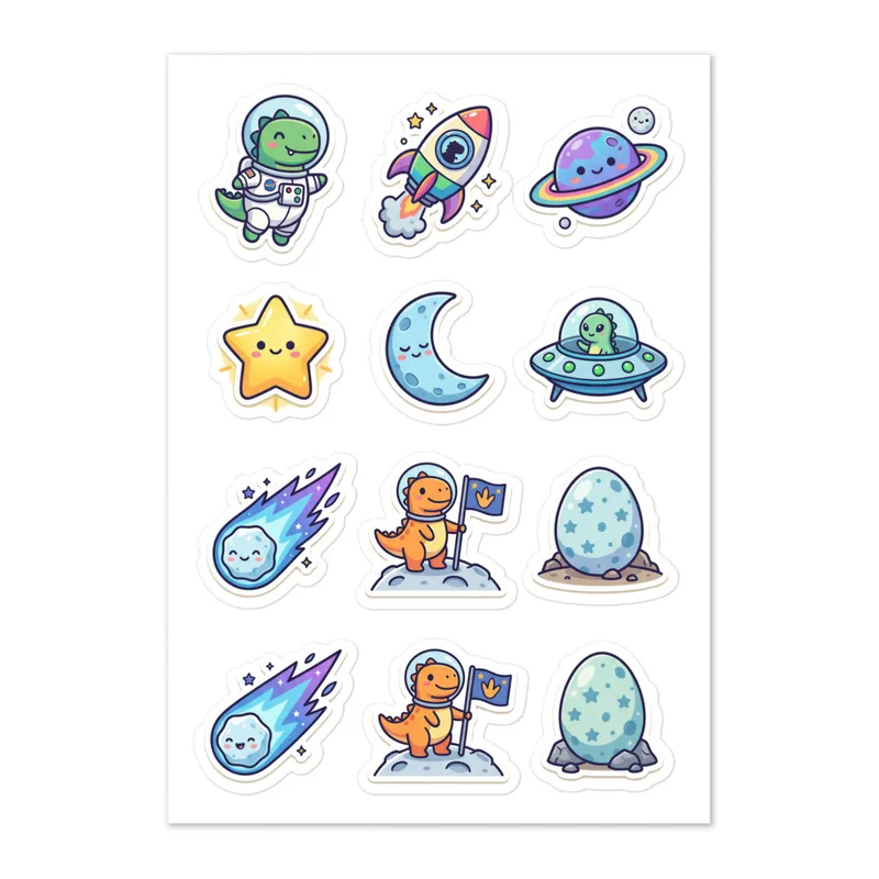 Dino Space Sticker Sheet