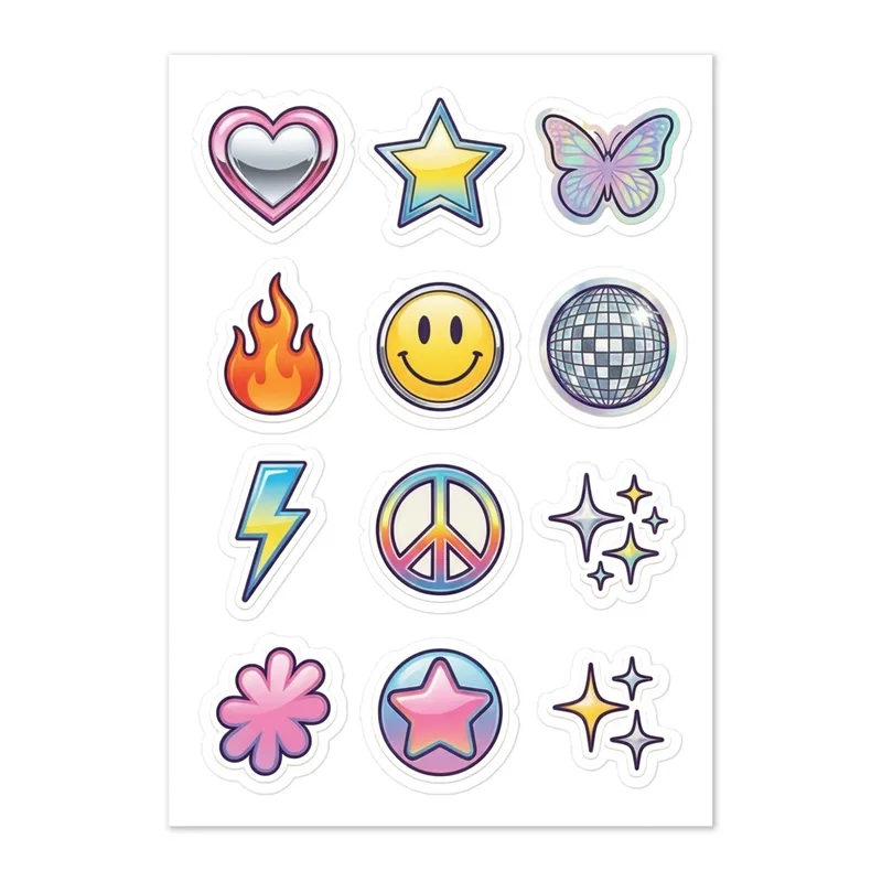 Y2K Chrome & Holo Sticker Sheet