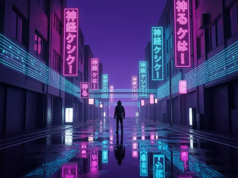 Neural Street — Cyberpunk Market Print