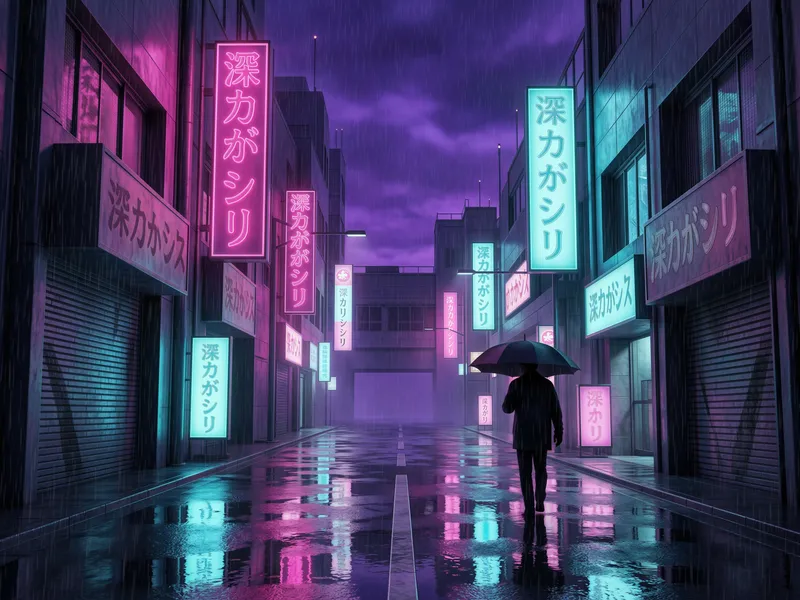 Shinjuku Rain — Cyberpunk Tokyo Print