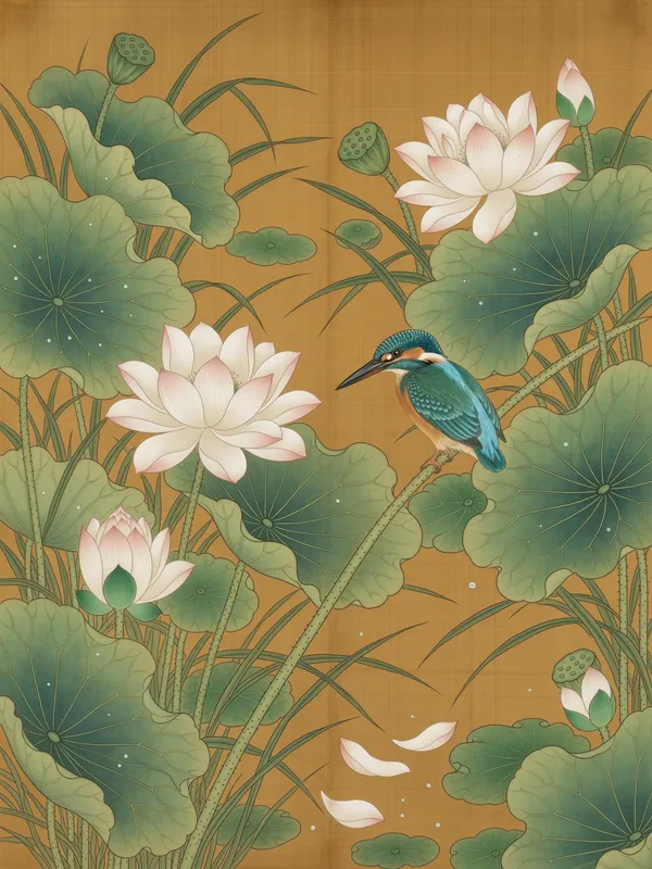 Lotus & Kingfisher 莲