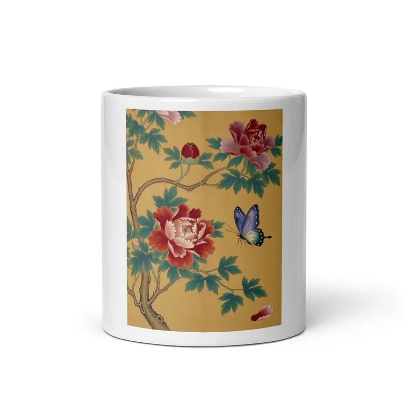 Peony & Butterflies 牡丹 Mug