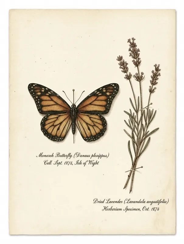 Monarch and Lavender Specimen