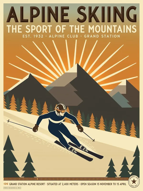 Alpine Ski Poster