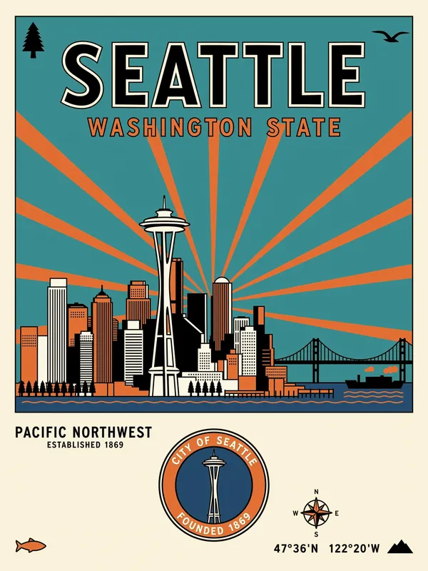 Seattle Skyline Poster