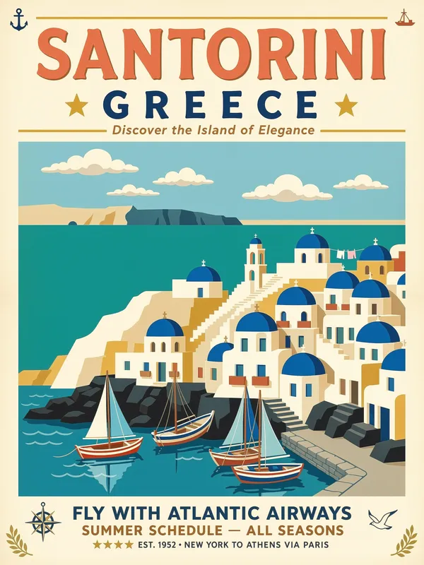 Santorini Greece Poster