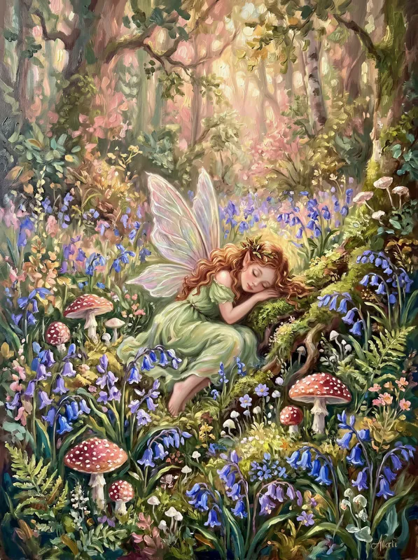 Sleeping Bluebell Fairy