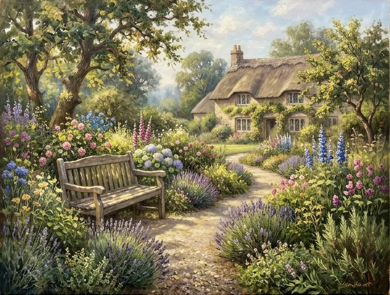 Sunlit Herb Garden