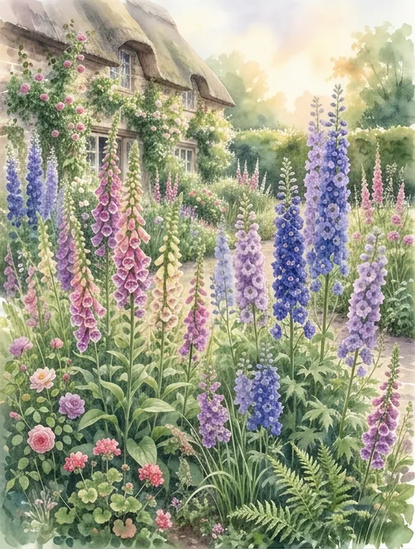 Foxglove & Delphinium Border