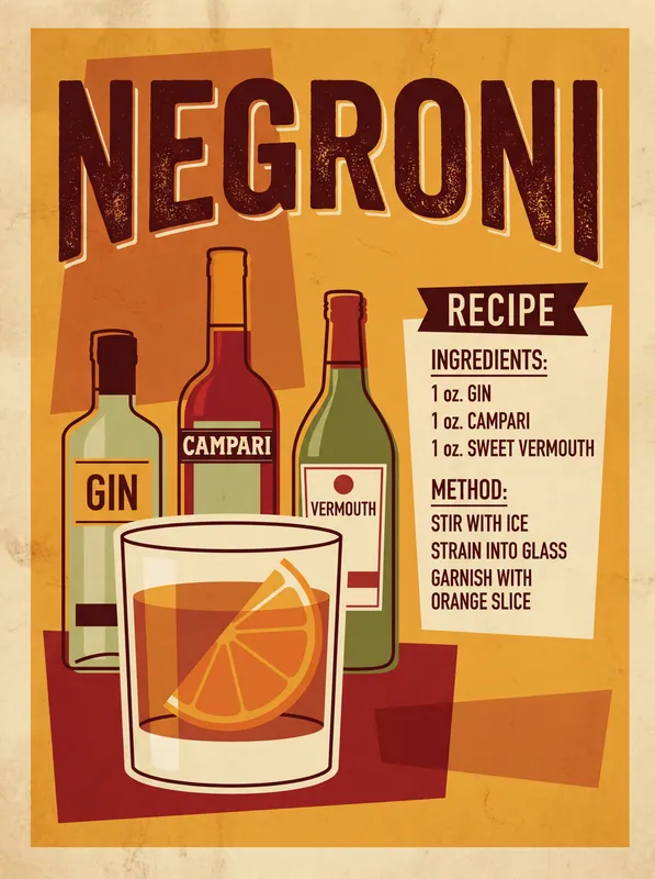 Negroni Recipe Poster