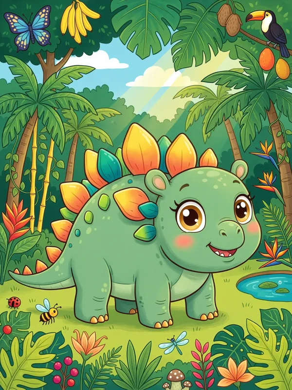 Stegosaurus (Jungle Scene)