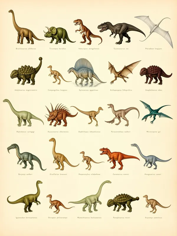 Jurassic Species Chart