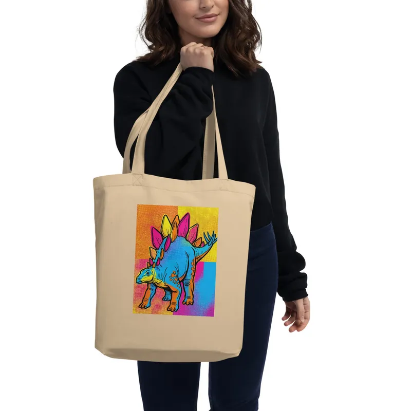 Stegosaurus Pop Art Tote Bag