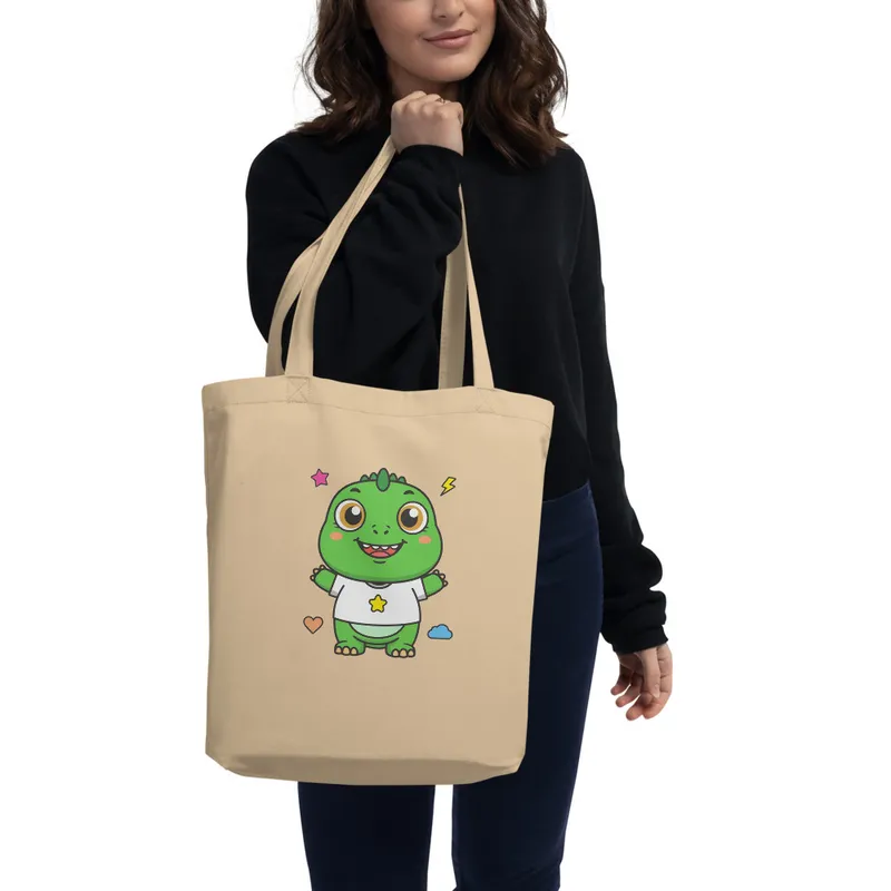 Cartoon T-Rex Tote Bag