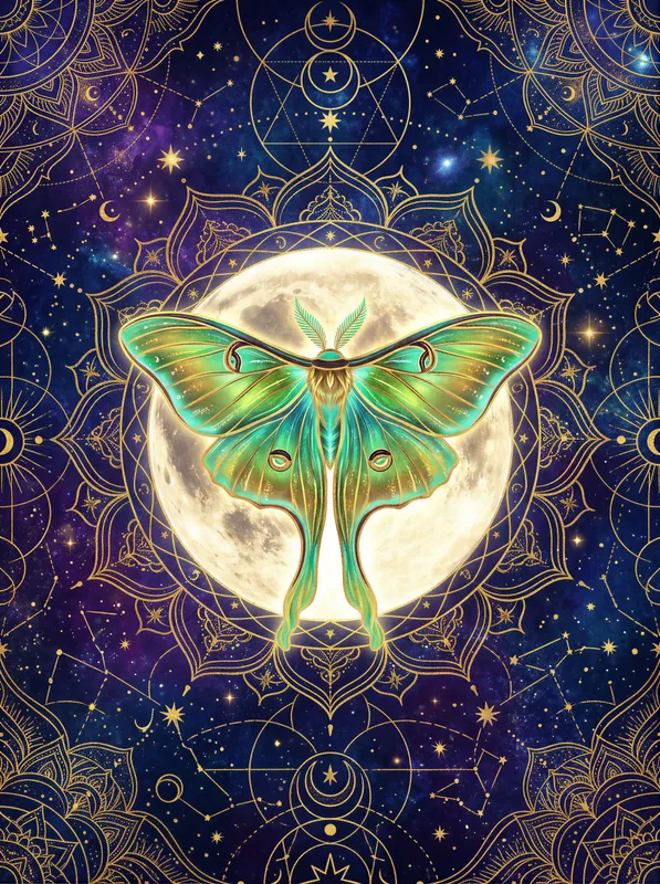 Luna Moth & Moon