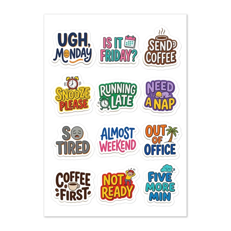 Monday Energy Meme Sticker Sheet