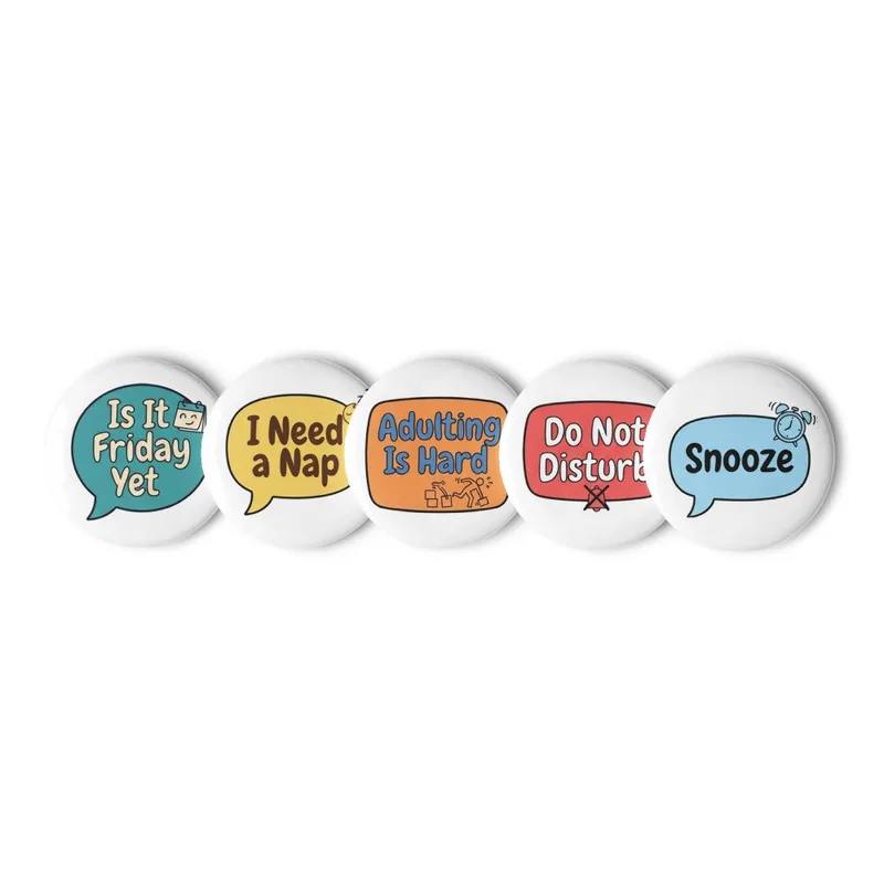 Monday Energy Meme Pin Button Set