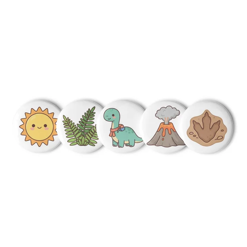 Dino Adventure Pin Button Set