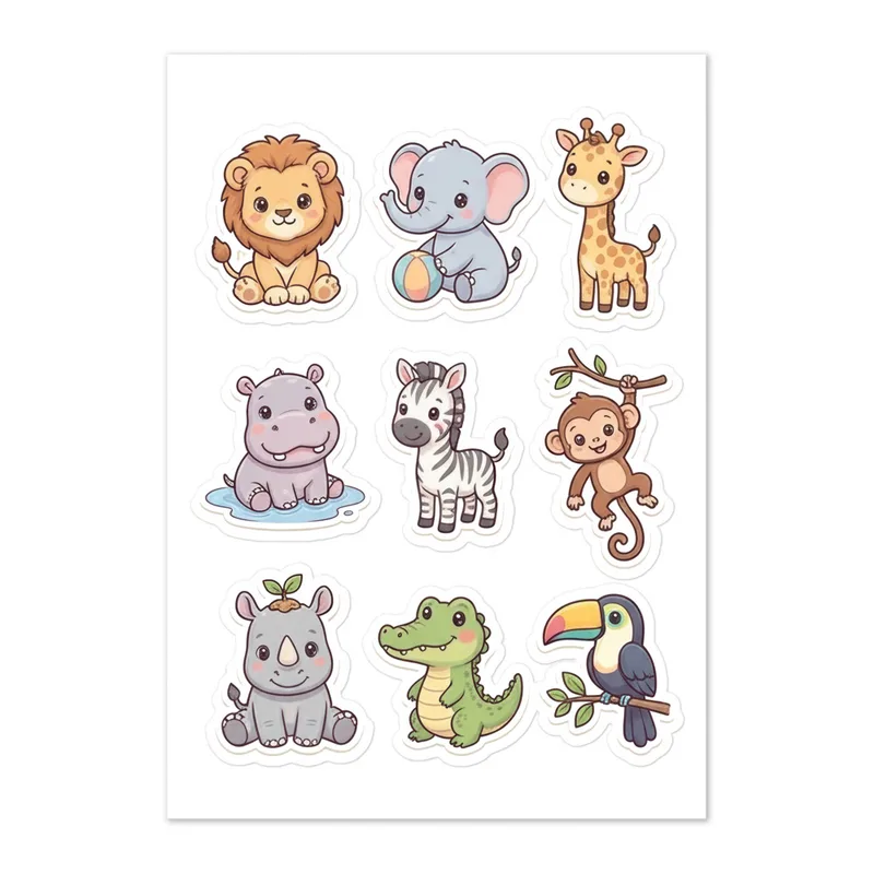 Cozy Baby Safari Sticker Sheet