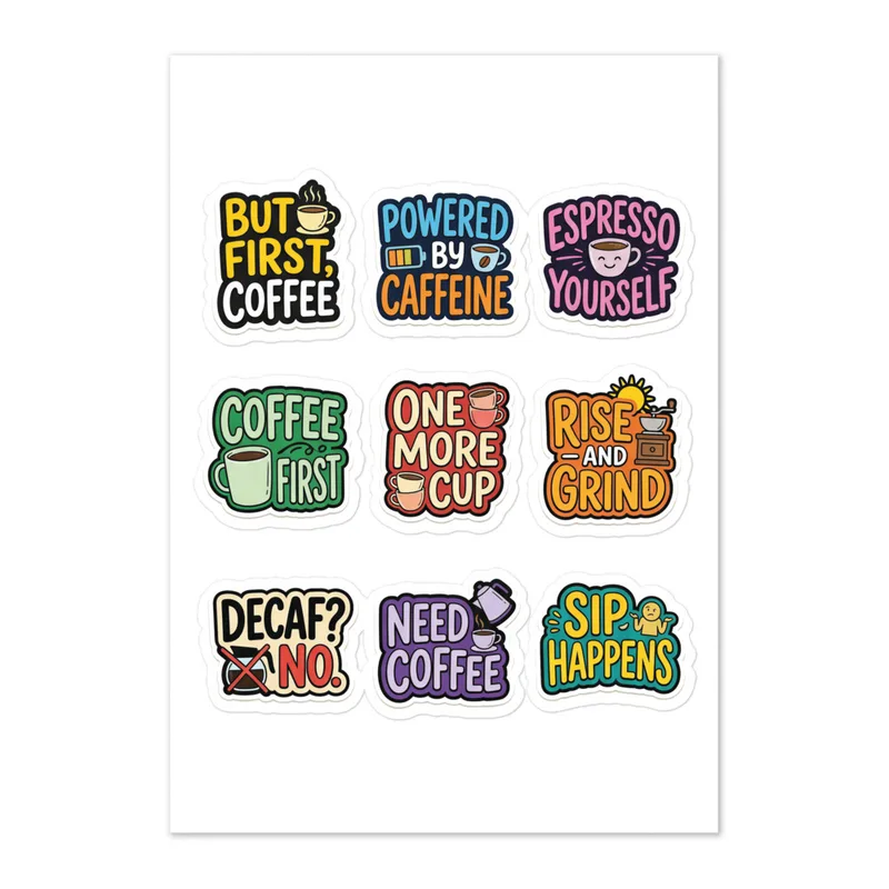 Coffee Mood Meme Sticker Sheet