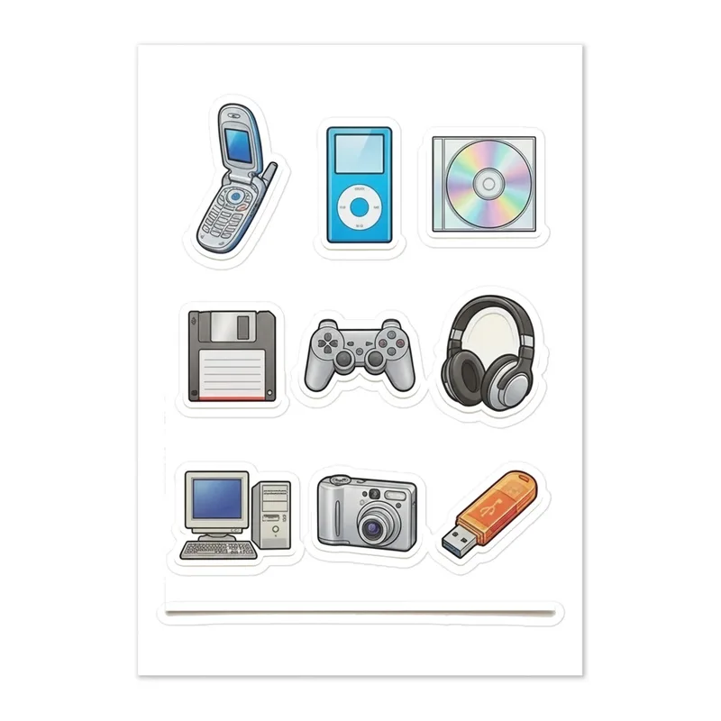 Y2K Tech Nostalgia Sticker Sheet