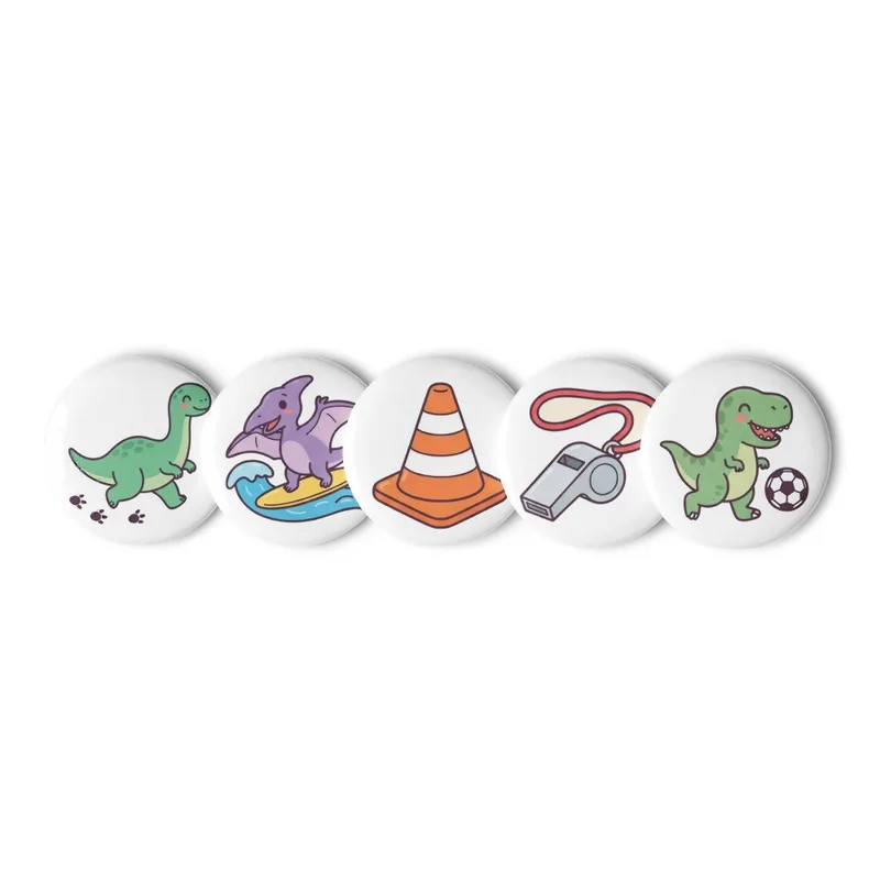 Dino Sports Pin Button Set