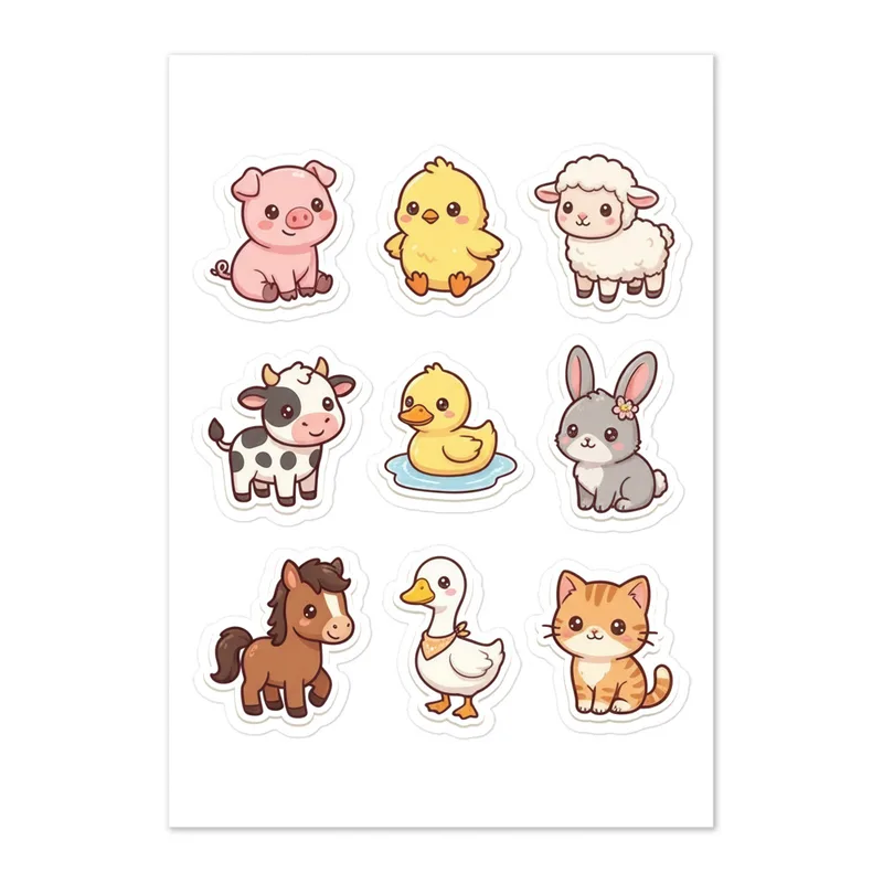 Cozy Farm Babies Sticker Sheet