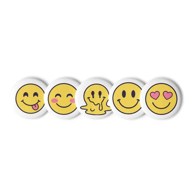 Y2K Smiley Mood Pin Button Set
