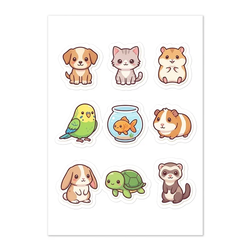 Cozy Pet Pals Sticker Sheet