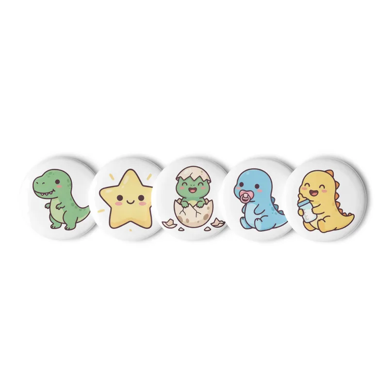 Baby Dino Hatchlings Pin Button Set