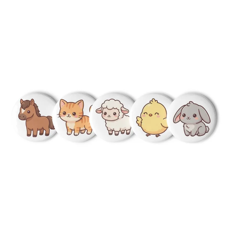 Cozy Farm Babies Pin Button Set