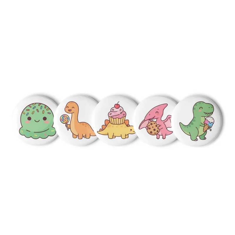 Sweet Dino Treats Pin Button Set