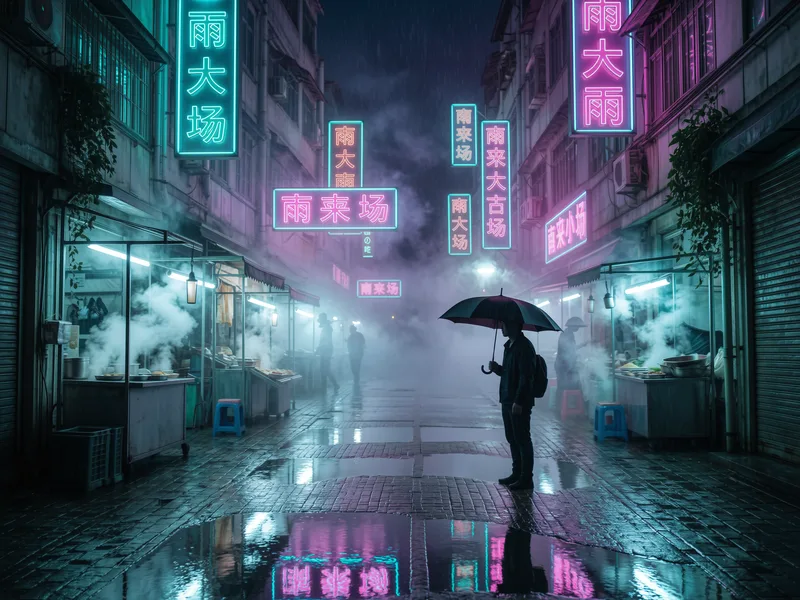 Kowloon Rain — Neon Night Market