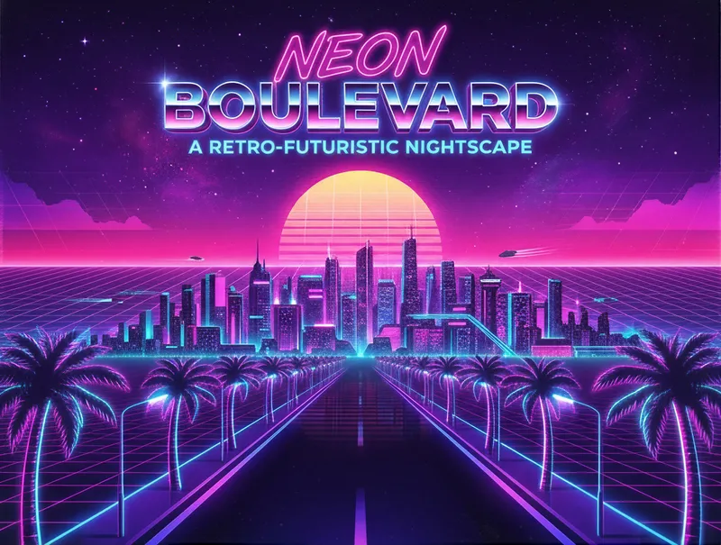 Neon Palm Skyline