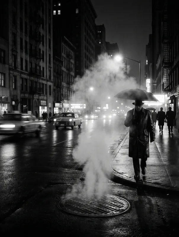 Steam Over a City Grate