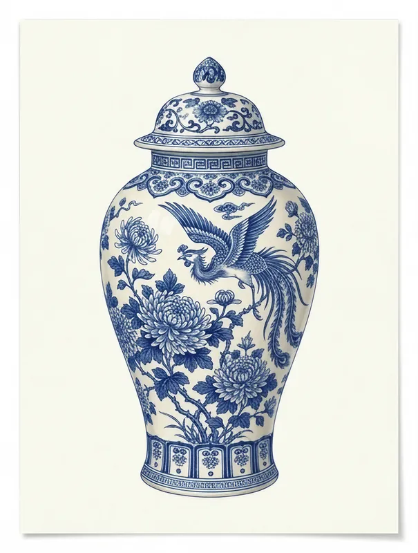Chrysanthemum Phoenix Jar