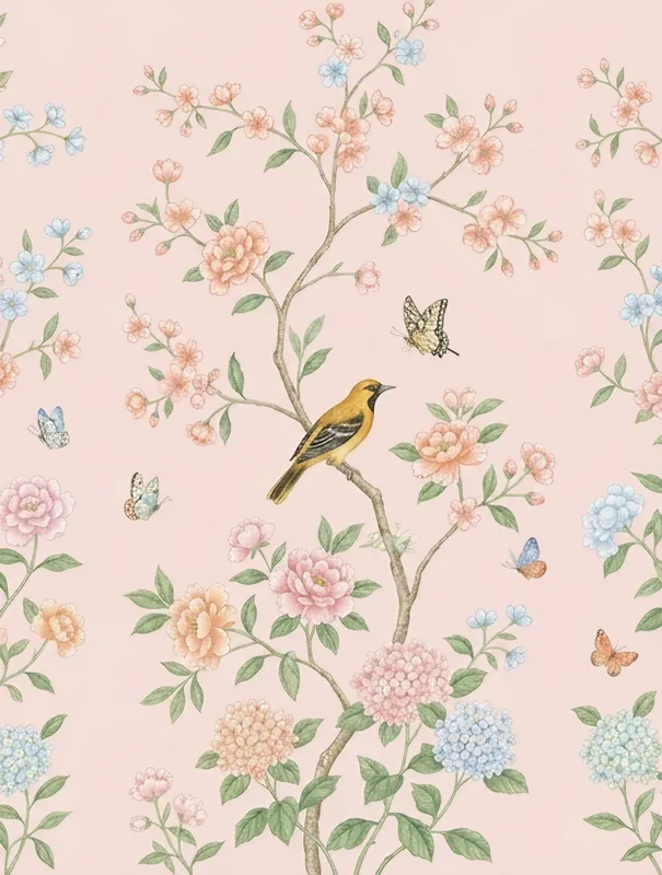 Pink Cherry Blossom Panel