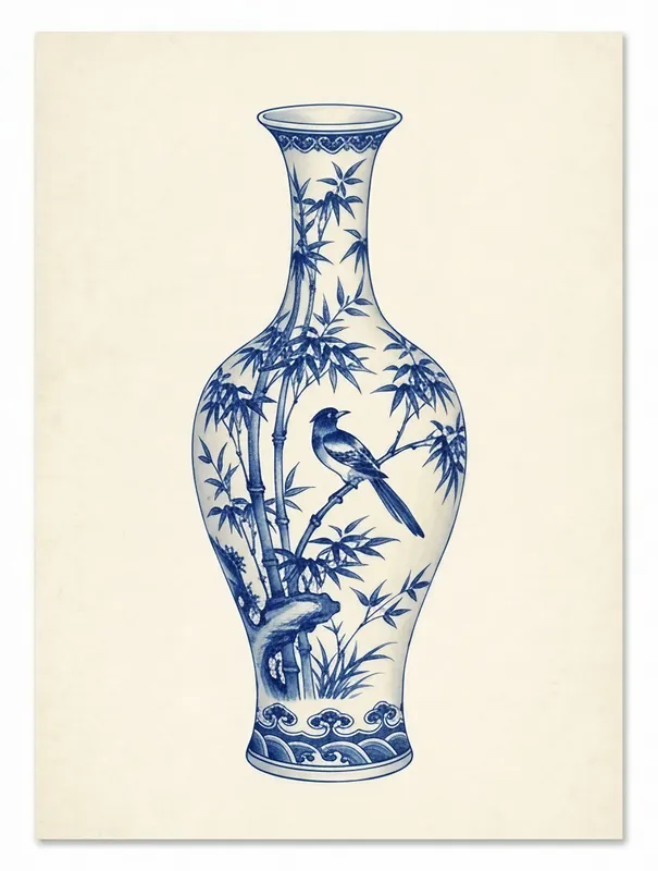 Bamboo Magpie Vase