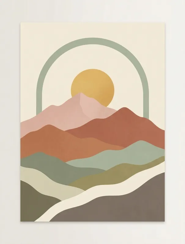 Dusty Pink Sunset Peaks