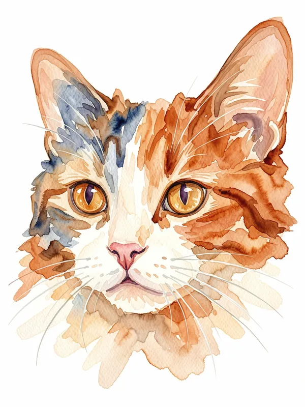 Calico Cat Watercolor
