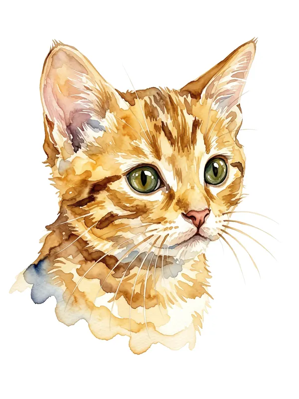 Tabby Kitten Watercolor