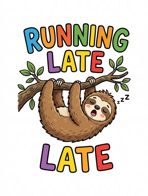 Sleepy Sloth Running Late