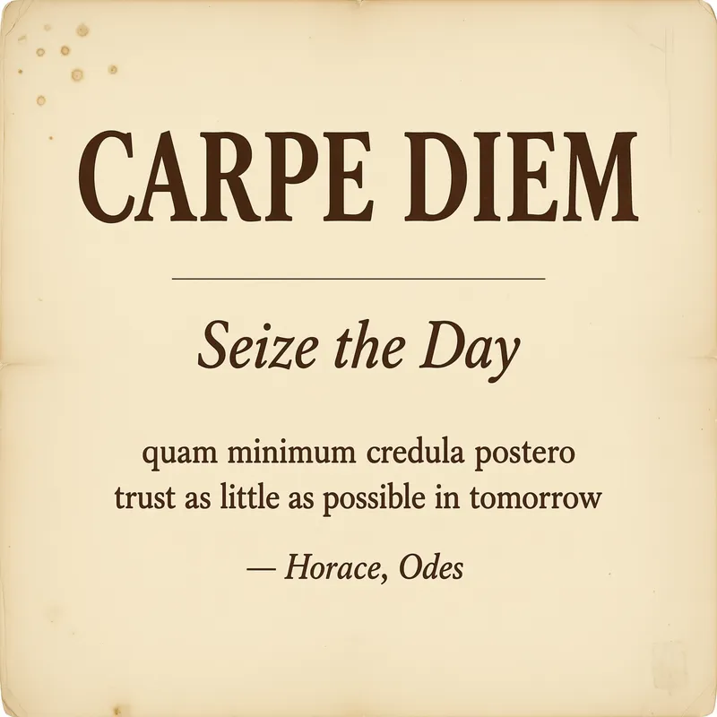 Carpe Diem — Seize the Day