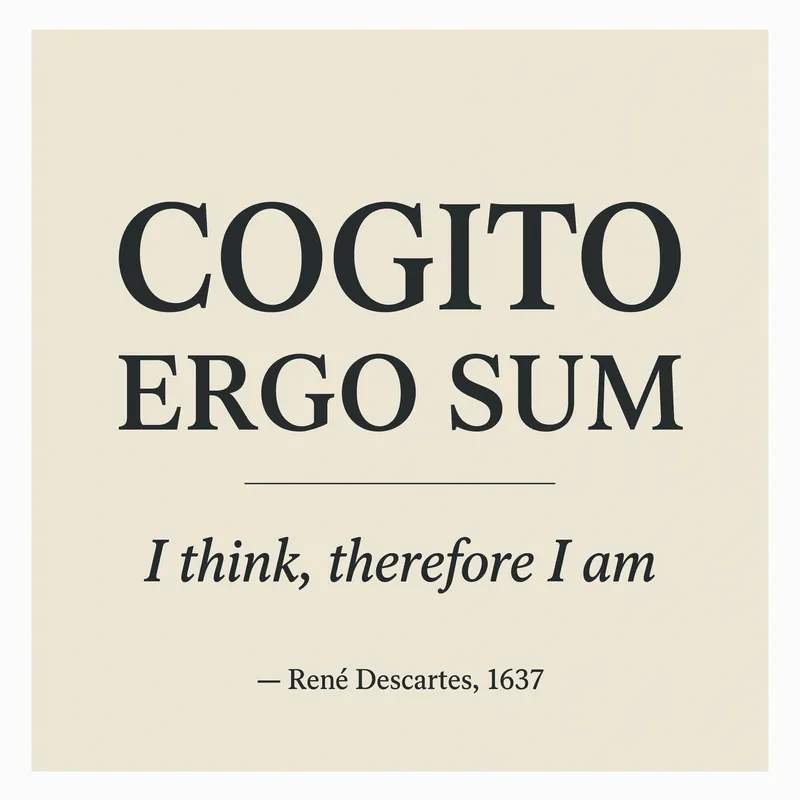 Cogito Ergo Sum — I Think Therefore I Am