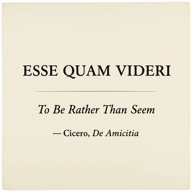 Esse Quam Videri — To Be Rather Than Seem
