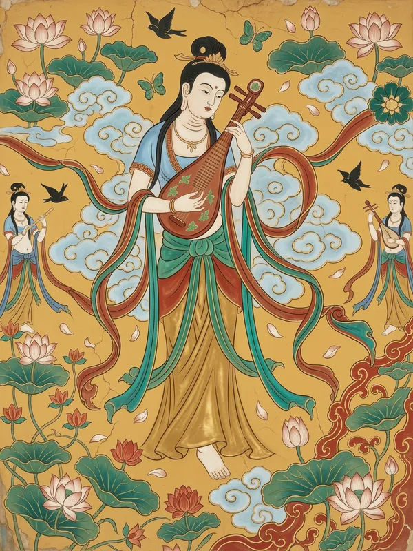 Apsara with Pipa 反弹琵琶