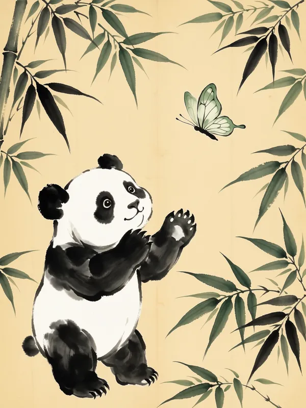 Panda and Butterfly
