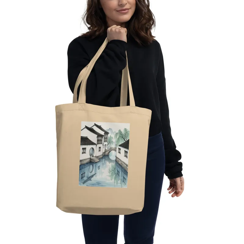 Water Town Reflections Tote Bag