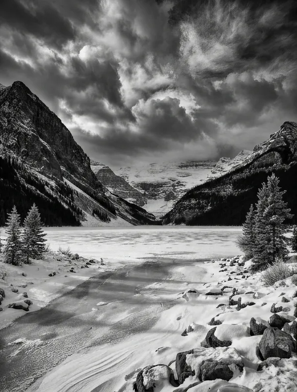 Frozen Alpine Lake
