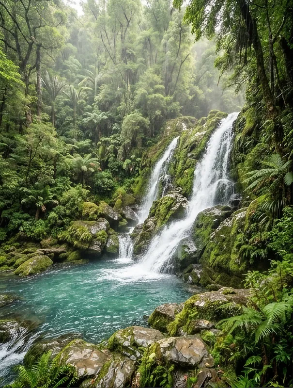 Lush Forest Waterfall